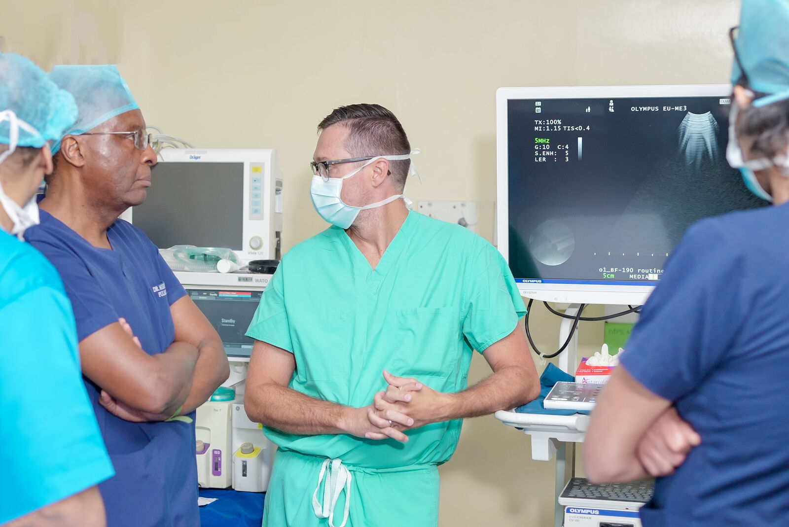 Clinician assisting during pleural care